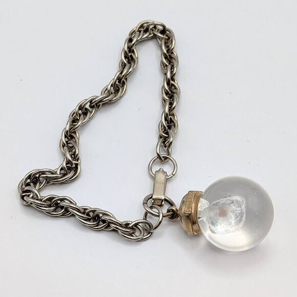 Vintage Oleet Mustard Seed Charm Chain Bracelet Plastic Globe Religious Faith - Picture 1 of 5